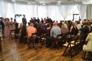 Wedding guests waiting for the bride reveal at 660 LaFayette Street Horton Events Downtown Nashville Wedding guests waiting for the bride reveal at 660 LaFayette Street Horton Events Downtown Nashville