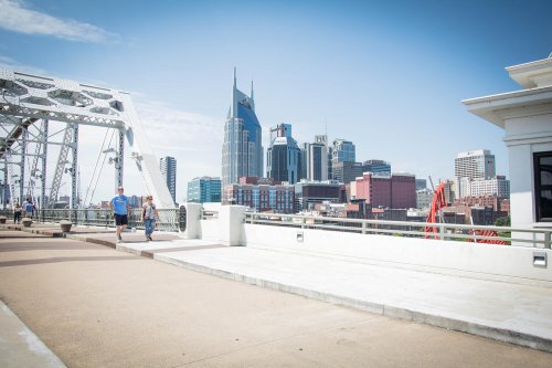 Downtown Nashville, TN Walking Bridge Skyline View - Mellygurl Photography