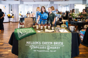 Whiskey sampling booth setup for nonprofit fundraiser